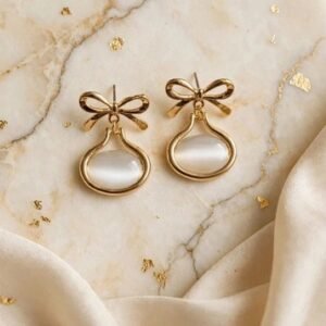 Bow Glow Drops earrings - Afreyn Jewels