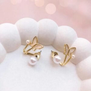 Flutter & Pearl Studs earrings - Afreyn Jewels