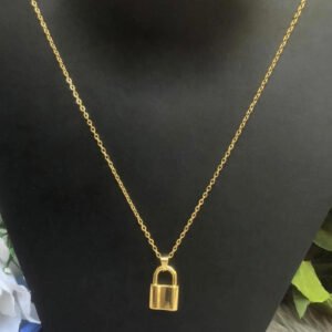 Golden Lock Pendant by Afreyn Jewels