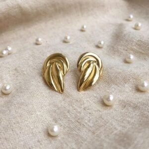 Golden Twist Studs – Afreyn Jewels anti-tarnish earrings