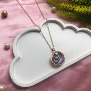 Lilac Lily Pad Pendant by Afreyn Jewels