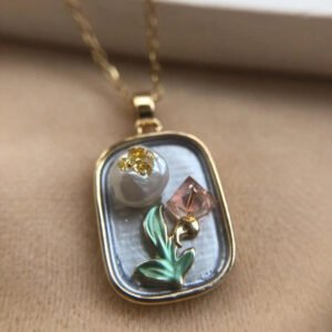 Misty Tulip Frame Pendant by Afreyn Jewels