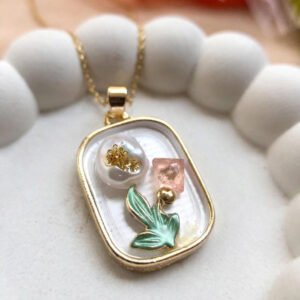 Pearl Tulip Frame Pendant by Afreyn Jewels