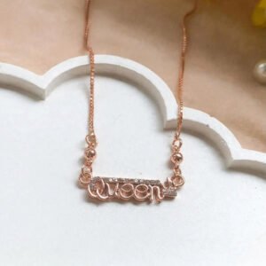 Queen Script Necklace by Afreyn Jewels