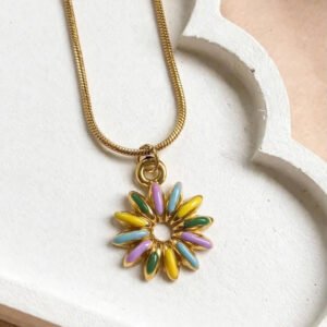 Rainbow Daisy Pendant by Afreyn Jewels