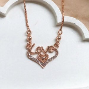 Rose Gold Love Heart Necklace by Afreyn Jewels