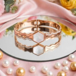 Rose Honeycomb Kada by Afreyn Jewels