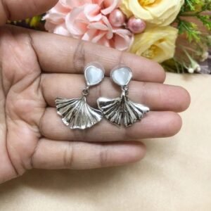 Silver Ginkgo Charm Drops earrings - Afreyn Jewels