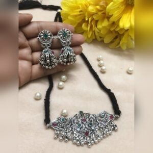 Chandni Thread Choker Set - oxidised jewellery by Afreyn Jewels