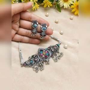 Gulbahar Choker Set - oxidised jewellery by Afreyn Jewels
