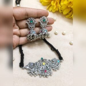 Hara Moti Choker Set - oxidised jewellery by Afreyn Jewels