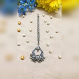 Jhilmil Maang Tikka - oxidised jewellery by Afreyn Jewels