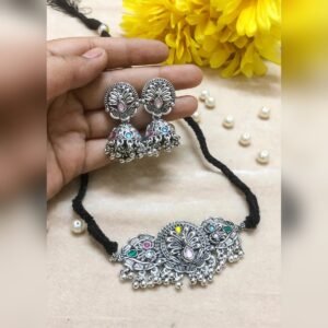 Mor Pankh Choker Set - oxidised jewellery by Afreyn Jewels