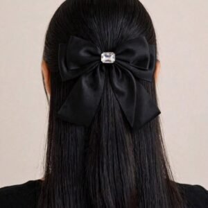 Noir Glam Satin Bow - Afreyn Jewels