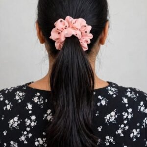 Peach Pearl Pop Scrunchie - Afreyn Jewels