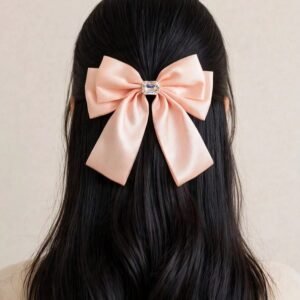 Peach Sorbet Satin Bow - Afreyn Jewels