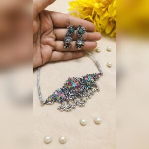 Rangoli Choker Set - oxidised jewellery by Afreyn Jewels