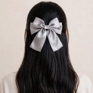 Silver Moon Satin Bow - Afreyn Jewels