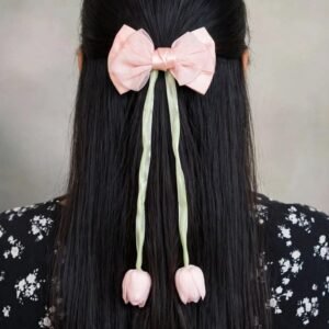 Tulip Tails Bow Clip - Blush - Afreyn Jewels