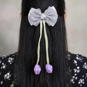 Tulip Tails Bow Clip - Lavender - Afreyn Jewels